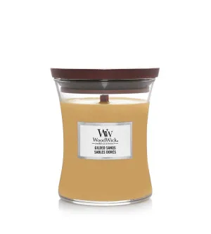 Woodwick Gilded Sands scented candle with wooden wick 275 g