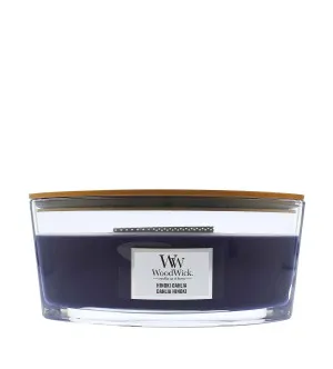 WoodWick Hinoki Dahlia scented candle with a wooden wick 453.6 g