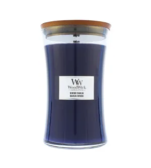 WoodWick Hinoki Dahlia scented candle with wooden wick 609 g