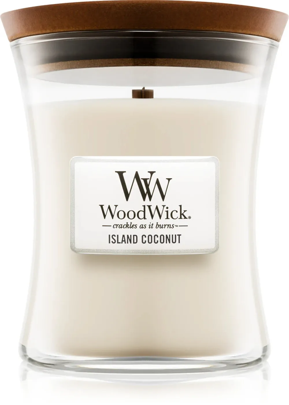 Island Coconut scented candle with a wooden wick 609.5 g 609,5 g