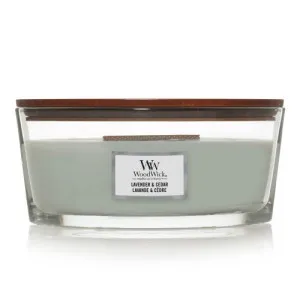 WoodWick Lavender & Cedar scented candle with wooden wick 453.6 g