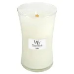 WoodWick Linen scented candle with a wooden wick 609.5 g