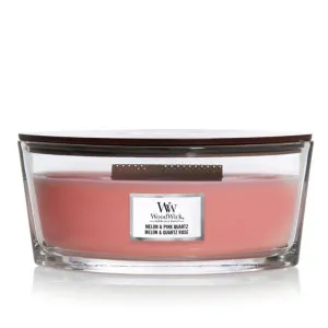 WoodWick Melon & Pink Quartz scented candle with a wooden wick 453.6 g