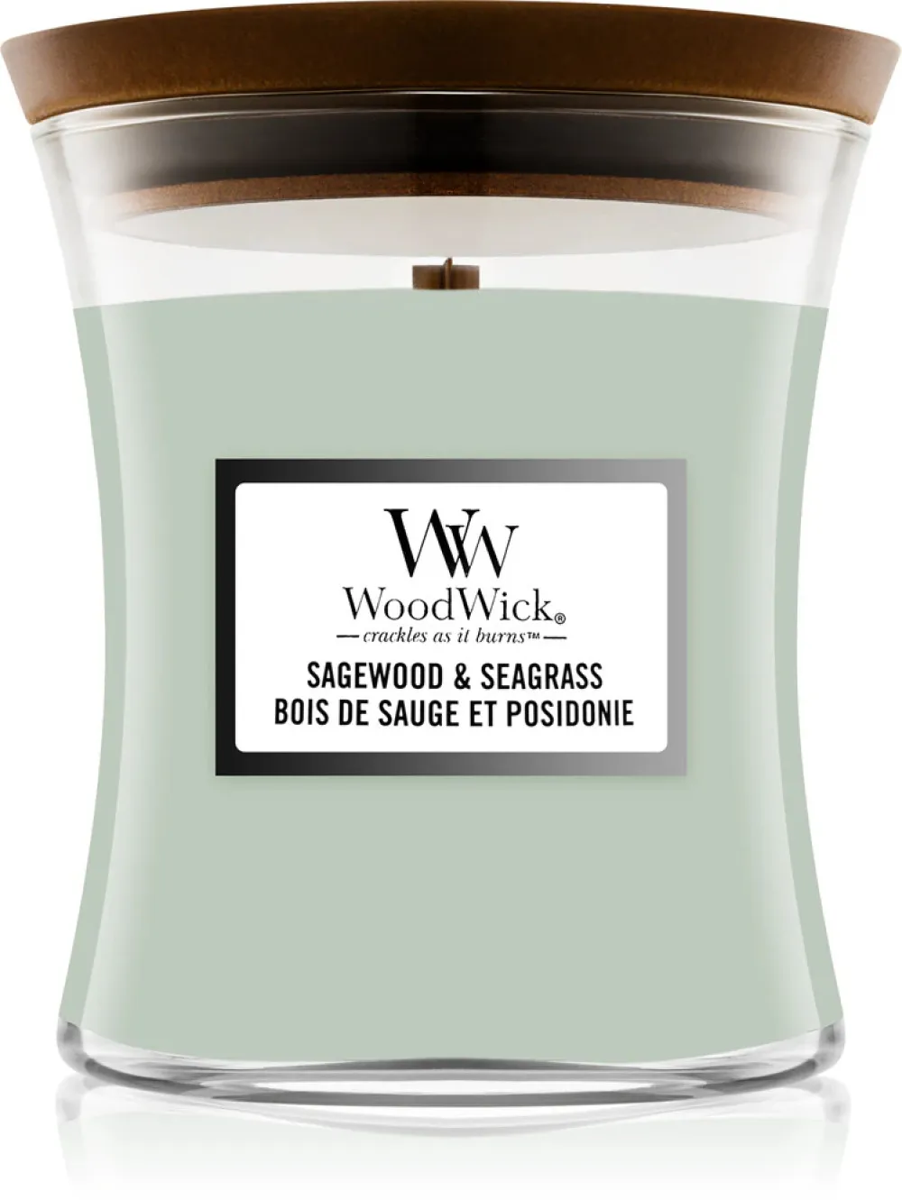 Sagewood & Seagrass scented candle with wooden wick 275 g