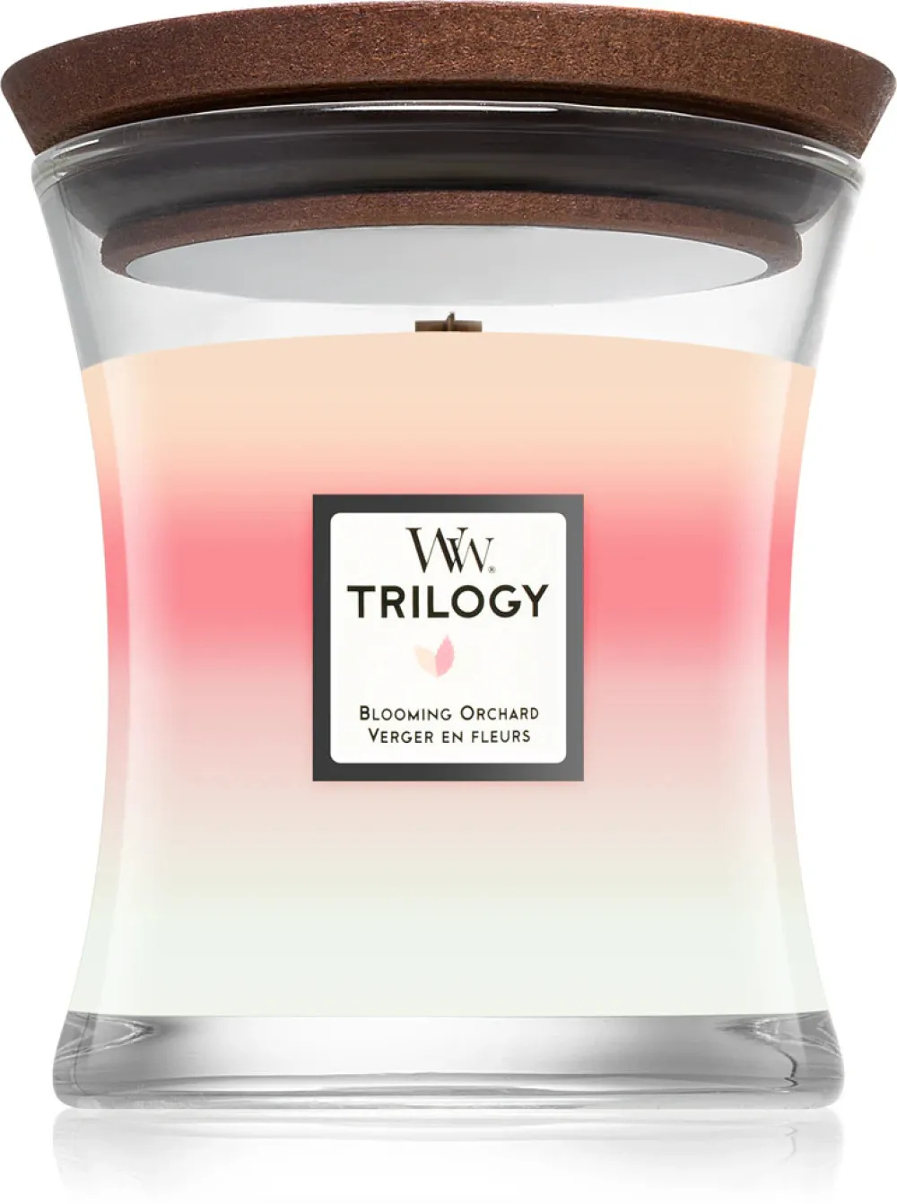 Trilogy Blooming Orchard scented candle with wooden wick 275 g