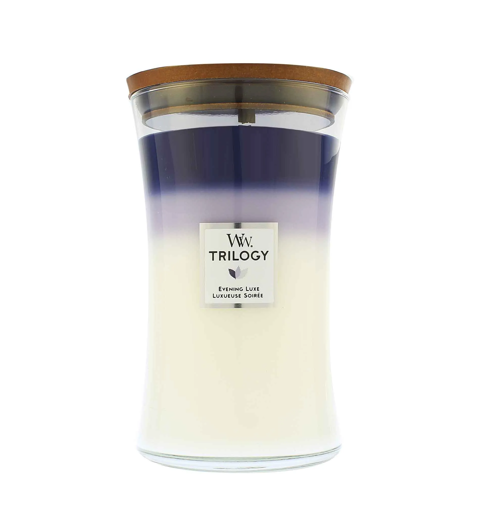 WoodWick Trilogy Evening Luxe scented candle with wooden wick 609 g