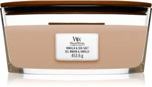 WoodWick Vanilla & Sea Salt scented candle with wooden wick 453.6 g