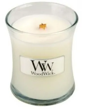 WoodWick White Tea & Jasmine scented candle with a wooden wick for women
