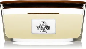 WoodWick White Tea & Jasmine scented candle with wooden wick 453.6 g