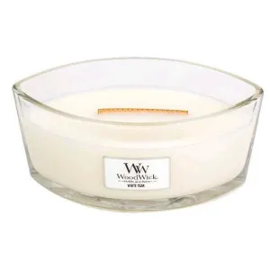 WoodWick White Teak scented candle with wooden wick 453.6 g