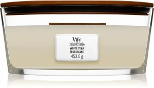 WoodWick White Teak scented candle with wooden wick 453.6 g