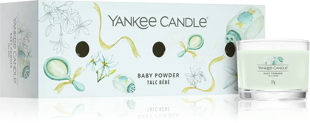 Baby Powder votive candle in glass 3 x 37 g 3x37 g