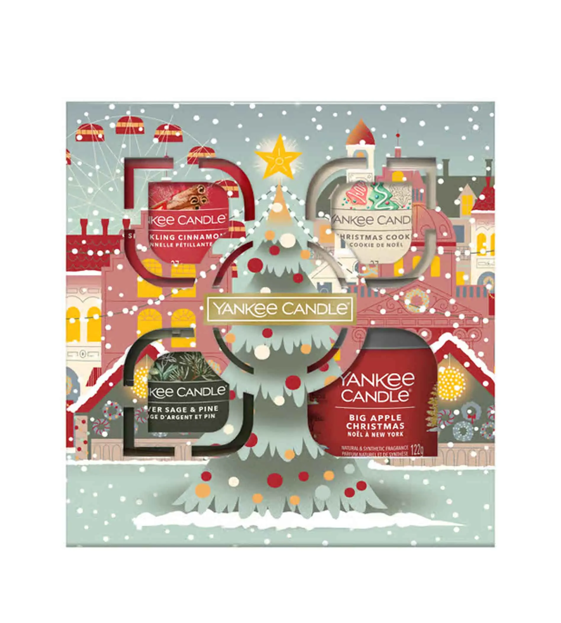 Passport to the Holidays gift set tumbler small 122 g + votive candle 3x37 g Tumbler malý 122 g + votivní svíčka 3×37 g