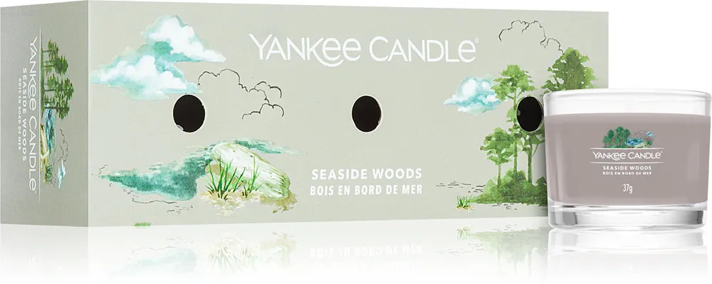 Seaside Woods votive candle in glass 3 x 37 g 3x37 g