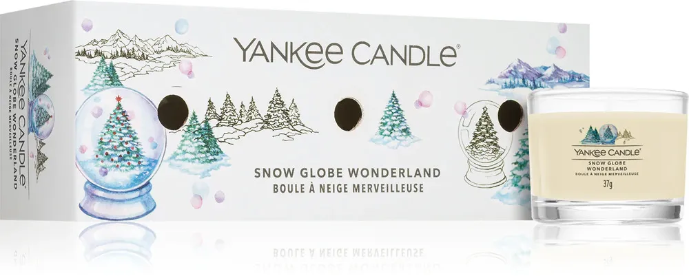 Snow Globe Wonderland votive candle in glass 3 x 37 g 3x37 g