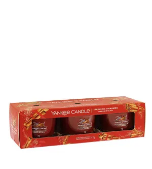 Yankee Candle Sparkling Cinnamon votive candle in glass 3 x 37 g