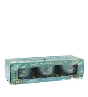 Yankee Candle Winter Night Stars votive candle in glass 3 x 37 g