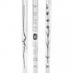 Yoni Set of straws made of Czech glass with brush (3 pcs) - Botanical