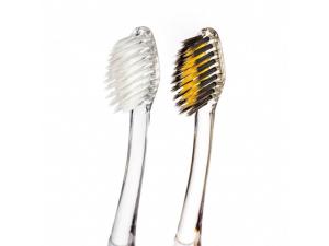 Toothbrush with gold and activated charcoal blue - medium