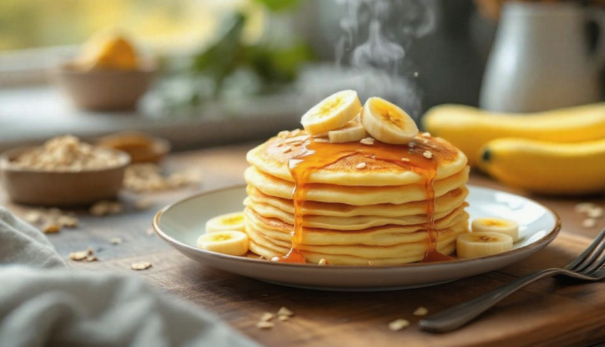 Banana pancakes are a healthy and simple breakfast