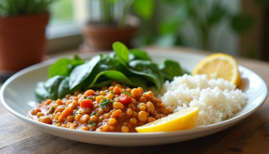A meatless lunch that fills you up can be prepared even on a weekday in just twenty minutes.