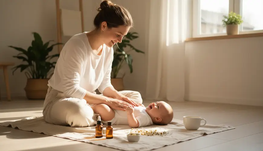 # What does natural care for baby's skin and healthy tummy involve?
