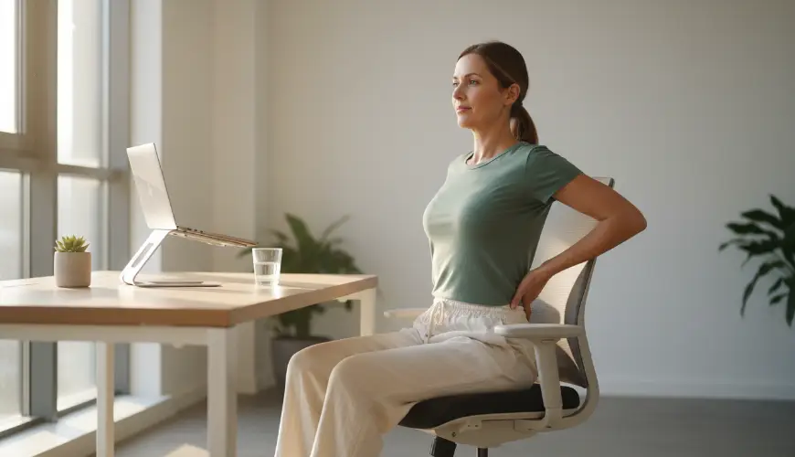 Exercises for scapular stabilization at a desk for a healthy back