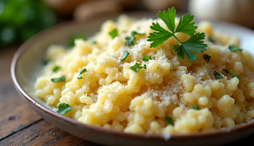 Cauliflower risotto is an ideal dish for a healthy lifestyle.