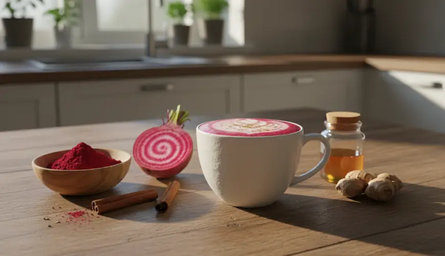 Red beet latte is good for your health and taste