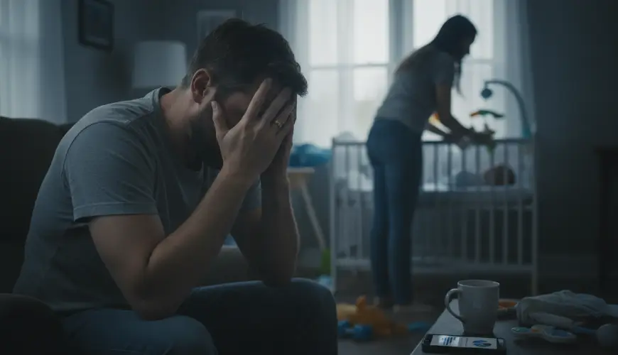 Postpartum depression also affects men