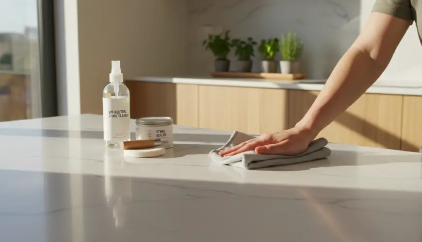 Proper care of a marble or stone countertop in the kitchen