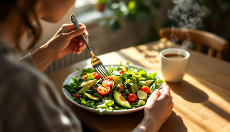 Proper and healthy digestion begins at the table when you eat mindfully and slowly.