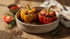 Lentil ragù as a filling for baked peppers