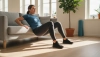 Hip thrust on the couch as a home workout for strong glutes