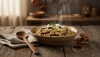 Fragrant barley risotto with porcini mushrooms, or barley groat risotto