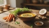 Try the roasted carrot and ginger cream soup with coconut milk