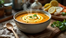 Red lentil soup that is quick, filling, and tastes good to the whole family even the next day