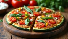 Zucchini pizza on a plate and a smile on your face, anyone can do it