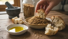 Dukkah is a crunchy Egyptian blend for dipping bread in oil