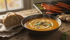 Silky Creamy Roasted Carrot and Ginger Soup without Cream
