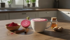 Red beet latte is good for your health and taste