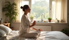 The lymphatic system wakes up more slowly in the morning, so a few gentle exercises and breathing ca