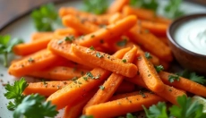 Carrot fries can replace potato ones because they are lighter, aromatic, and season beautifully.