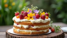 A naked cake with fruit is a great choice for any occasion.