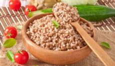 Healthy buckwheat with vegetables provides energy and vitamins.
