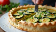 The savory zucchini pie is the perfect dish for summer enjoyment.