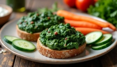 Spinach Spread from Fresh Ingredients for Healthy Nutrition