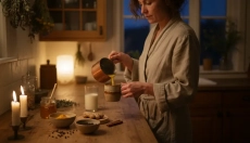 Warm Golden Milk with Turmeric and Pepper for Better Sleep