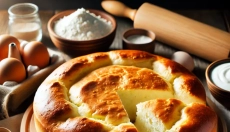 The quark dough for the pie smells of butter and melts beautifully in the mouth.