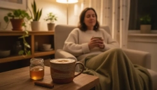 Evening caffeine-free rooibos latte for restful sleep and wellbeing